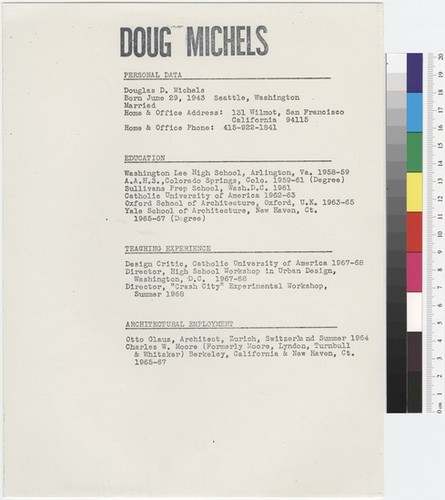 Doug Michels Personal Data