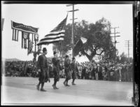 Shriners marching in the Tournament of Roses Parade, Pasadena, 1931