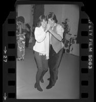 Actors Kristy McNichol and Jimmy Baio dancing at Sassy Magazine party in Los Angeles, Calif., 1978