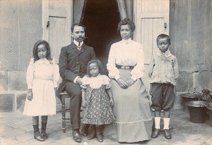 Malagasy protestant doctor with his family, in Madagascar