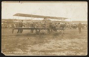Lieut. Ellyson U.S.N. in Curtiss biplane, ready for first flight, San Diego
