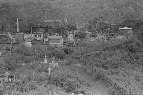 View of a cemetery, Barbacoas, Colombia, 1979