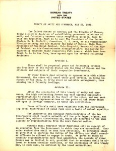 Korean Treaty with the United States (1882); Shufeldt Treaty