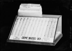 Case of creme wafers, Southern California, 1934