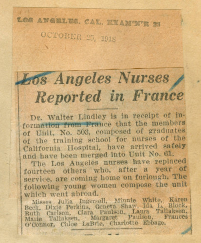 Los Angeles nurses reported in France