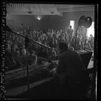 L. Ron Hubbard conducting Dianetics seminar in Los Angeles, Calif., 1950
