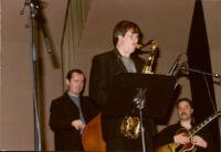 Darek Oles, Chuck Manning and Larry Koonse performing with the L.A. Jazz Quartet, Los Angeles, December, 2001 [descriptive]