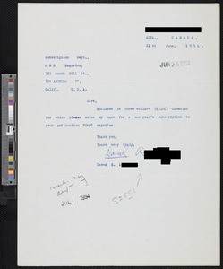 Daved A., letters (1954/1960)