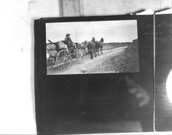 Views of Jack and Charmian London in their Studebaker wagon on their way to Oregon, June 12-September 5, 1911