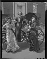Gwen Carlson, Martha Brisacher, and Betty Ferris celebrate the Friday Morning Club's 46th birthday, Los Angeles, 1937