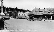 Downtown Mill Valley and train depot, 1930