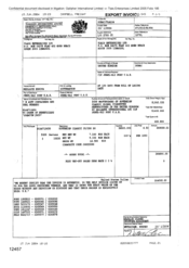 [Export invoice by Tlais Enterprises Ltd to Gallaher International Limited for Soverign Classic]