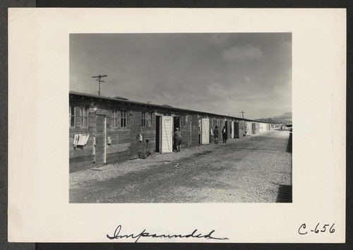 Shown here is one type of barracks for family use. These were formerly the stalls for race horses. Each family