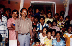 East Jeypore, Rayagada, India. The Dean, Rev. Probhudas Sirka, Mirabali (the shirt with stripes