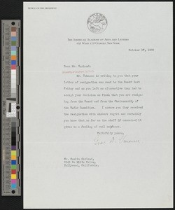 Grace Davis Vanamee, letter, 1932-10-17, to Hamlin Garland