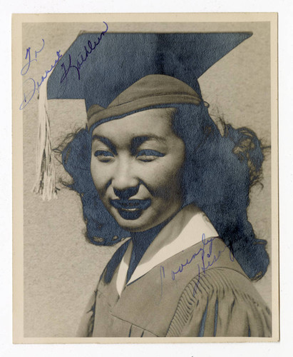 Graduation portrait of Hisayo at Heart Mountain