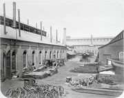 [Southern Pacific Railroad Sacramento Shops complex: exterior view of buildings]