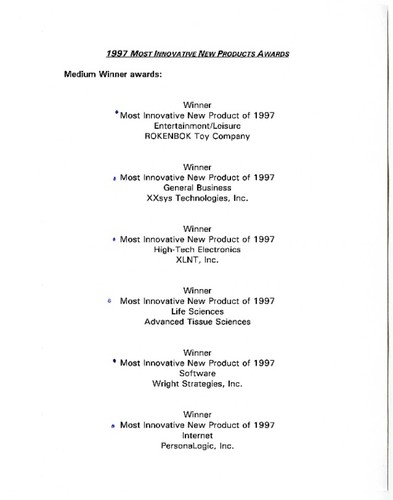 1997 Most Innovative New Products Awards