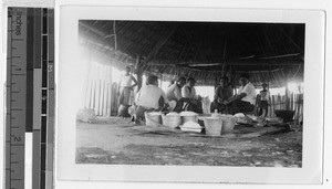 Mayas prepare corn bread, Quintana Roo, Mexico, ca. 1947