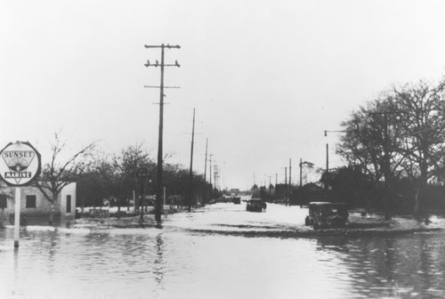 Santa Ana River flood, Chapman Avenue, Orange, California, 1938