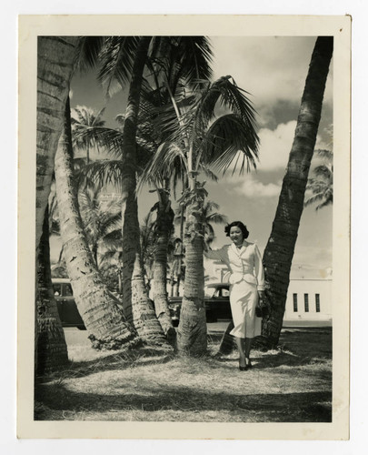 Betty Takamori standing near tree
