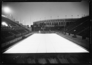 Olympic pool illuminated, Los Angeles, CA, 1932