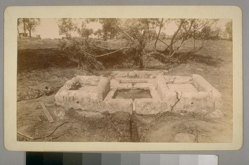 May 18, 1888. Old Spanish washtubs on the De la Guerra Estate, Santa Barbara, Cal