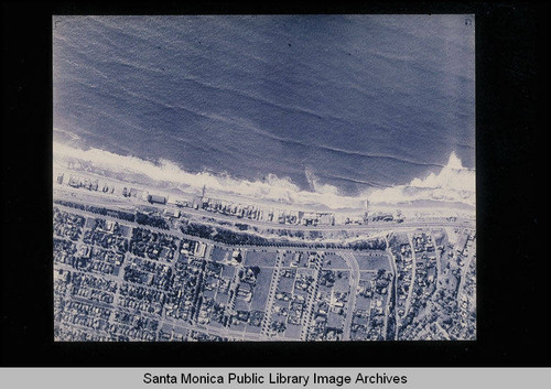 Aerial survey of the Santa Monica coastline including storm drains, watersheds and piers, north to south (Job # 4915, Section 3: Santa Monica Canyon to Washington Avenue) flown December 13, 1937