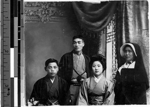 Group portrait of Japanese Sister with her family, Japan, ca. 1900-1920