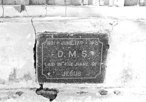 Foundation stone of the old school at Melpattambakkam. Photo 1980