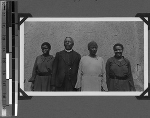 Pastor Ngqakayi with his wife and two nieces, South Africa East, 1934-01-03