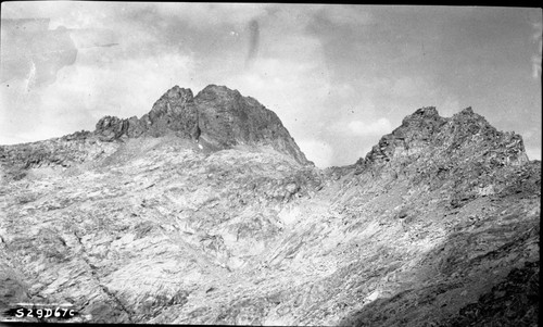 High Sierra Trail Investigation, Mt. Stewart to Triple Divide Pass. Misc. Gaps and Passes. Near right panel of a four panel panorama