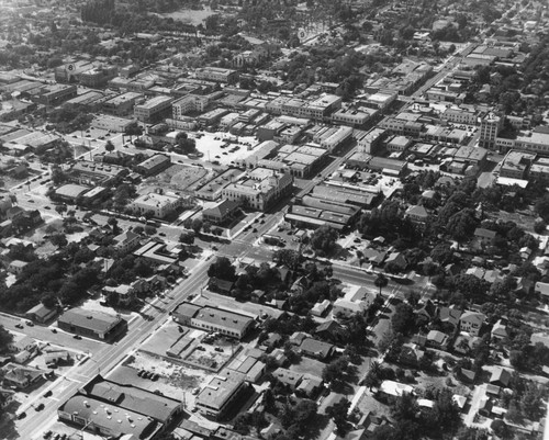 Aerial View of Anaheim, Looking Northwest Across South Los Angeles Street. [graphic]