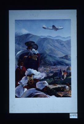 Poster depicting airplane flying over Bolivia
