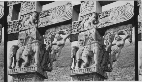 Bas-relief, N. Gate, Sanchi Tope, Bhilsa Valley. India