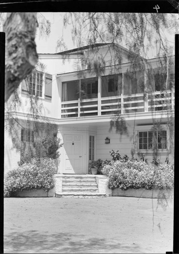 Loy, Myrna, and Arthur Hornblow, residence. Exterior detail