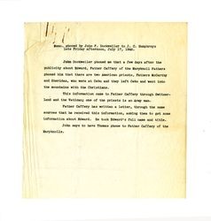 Memorandum of phone conversation between John F. Dockweiler and J. C. Humphreys, July 17, 1942