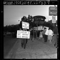People picketing outside segregationist Citizens' Council at the Los Angeles Breakfast Club, 1964