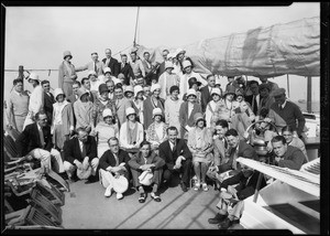 Insurance men give party on Captain Melville's ship, Southern California, 1929