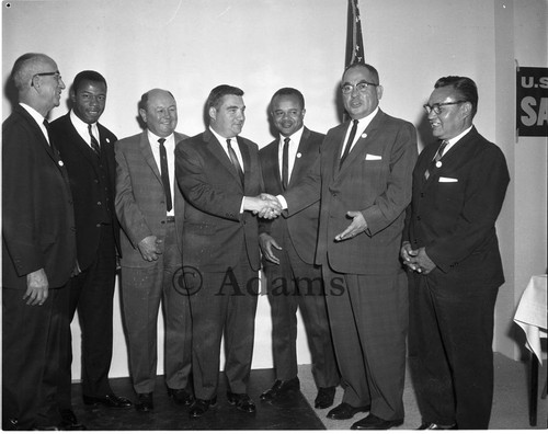 Handshake with Senator Pierre, Los Angeles, 1964