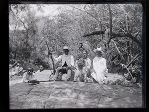 Governor Ramaniraka on an outing with his daughter and son-in-law, Ihosy, Madagascar, ca.1893