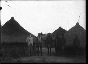 Swiss missionary with a local chief, Makulane, Mozambique, 1905