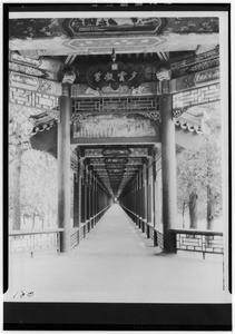 Interior view of an Oriental-style hallway