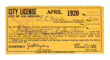 City license April 1920