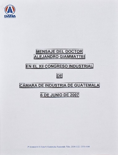 Mensaje del doctor Alejandro Giammattei en el XII Congreso industrial