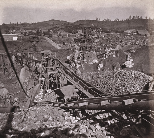 1006. Placer Mining--Columbia, Tuolumne County. From the top of the Dump-box