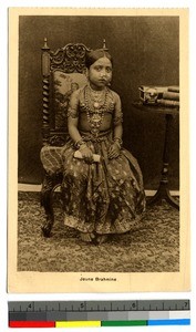 Young Brahmin girl in traditional garments, India, ca.1920-1940