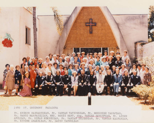 Church members in front of church