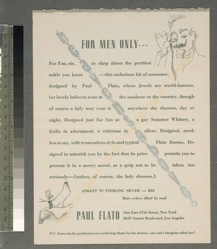 Correspondence: E-F. Paul Flato jewelry advertisement, ca. 1938