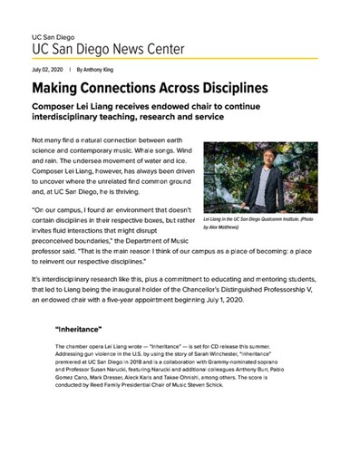Making Connections Across Disciplines